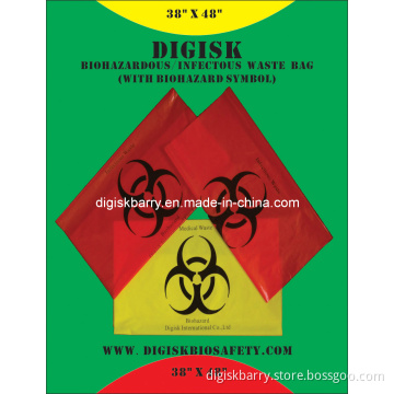 38" X 48" Biohazard Bag for Biohazardous/Infectious Waste in Hospital/Clinical/Laboratory